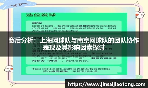 赛后分析：上海网球队与南京网球队的团队协作表现及其影响因素探讨
