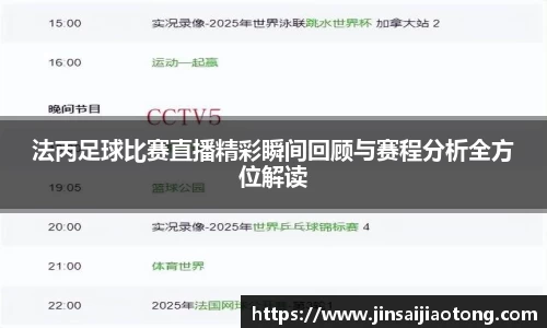 法丙足球比赛直播精彩瞬间回顾与赛程分析全方位解读