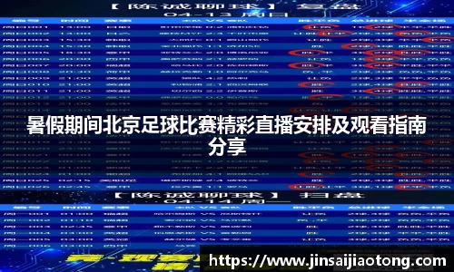 暑假期间北京足球比赛精彩直播安排及观看指南分享