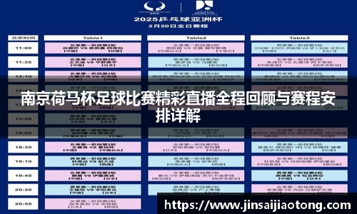 南京荷马杯足球比赛精彩直播全程回顾与赛程安排详解
